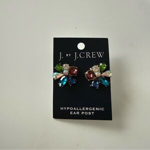 J. Crew Vibrant Crystal Cluster Statement Earrings
